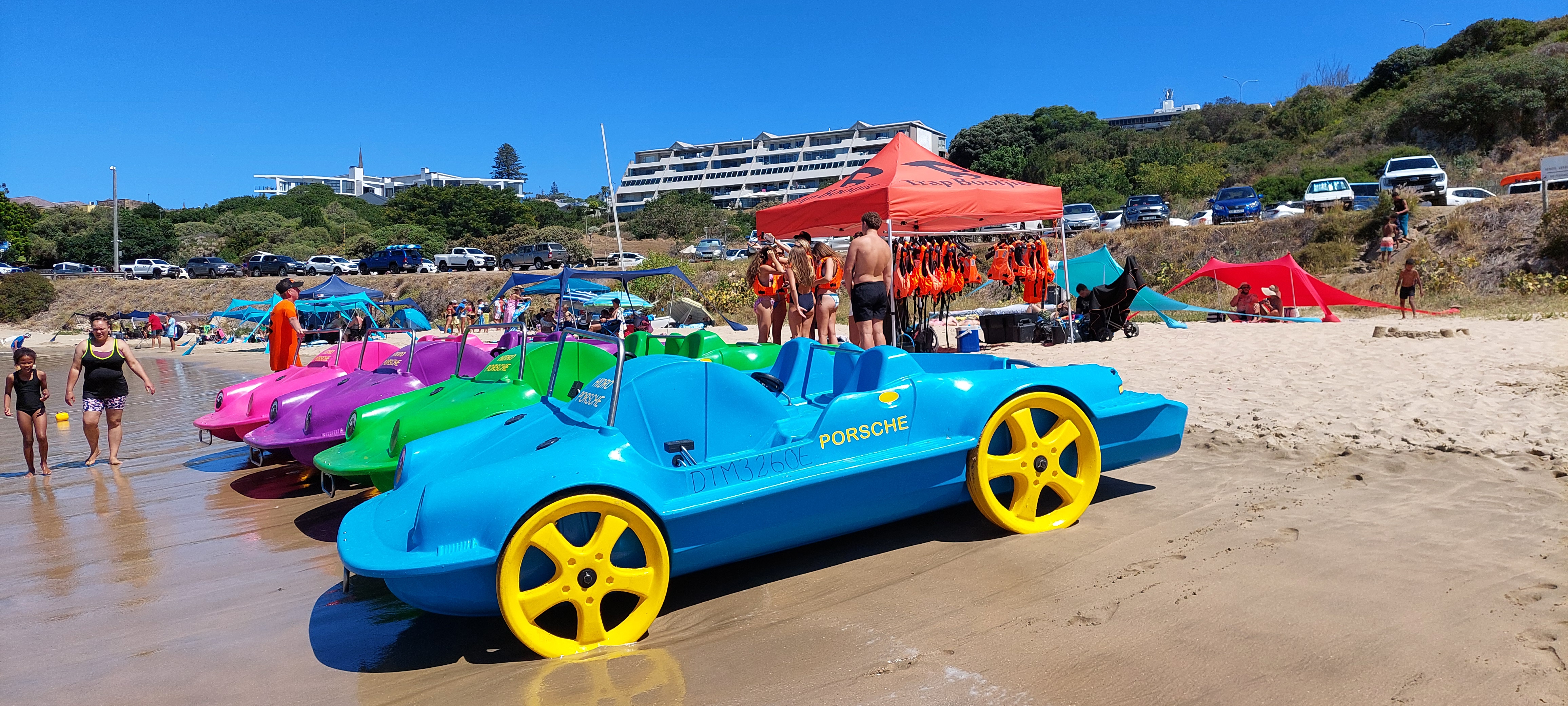 Pedal boats with ocean view